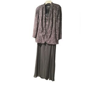 Women's Alex Evenings Formal Dress Plus Size 16 Grey/Silver
